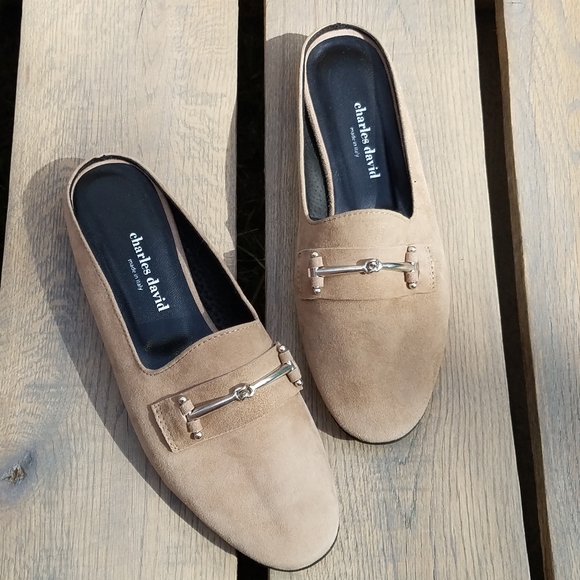Charles David Suede Leather Classic Loafer Mule Itay - Picture 3 of 16